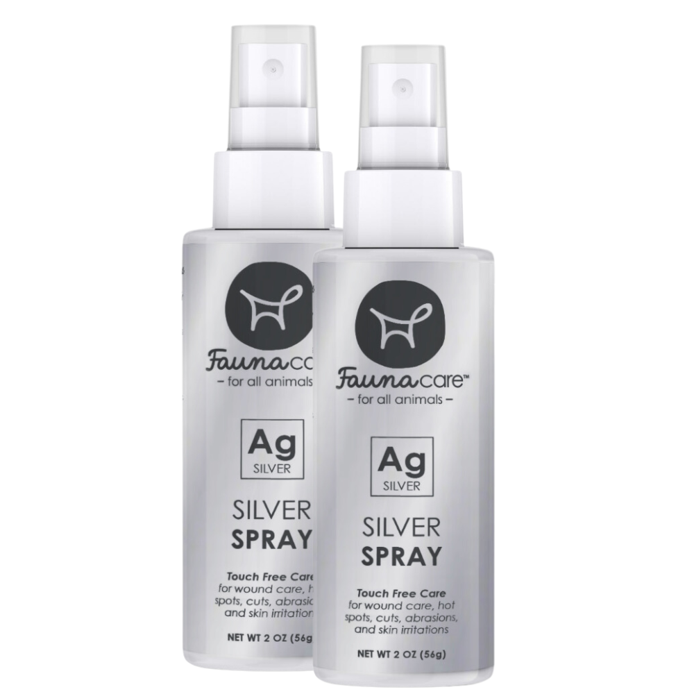 A 2oz bottle of Silver Spray designed for wound care and skin healing, featuring a spray nozzle for easy application.