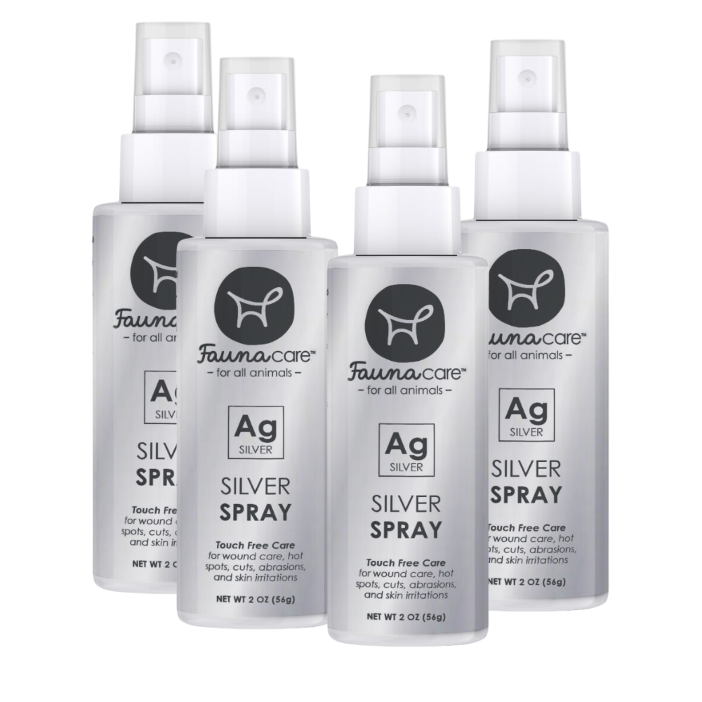 A 2oz bottle of Silver Spray designed for wound care and skin healing, featuring a spray nozzle for easy application.