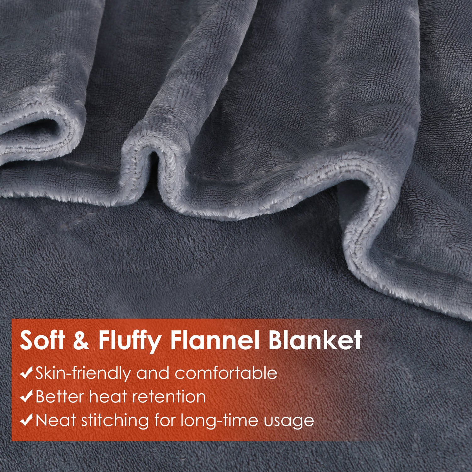 A cozy 59 Plus 31in USB Heated Blanket in grey, featuring a zipper design for arm mobility and soft flannel material for comfort.