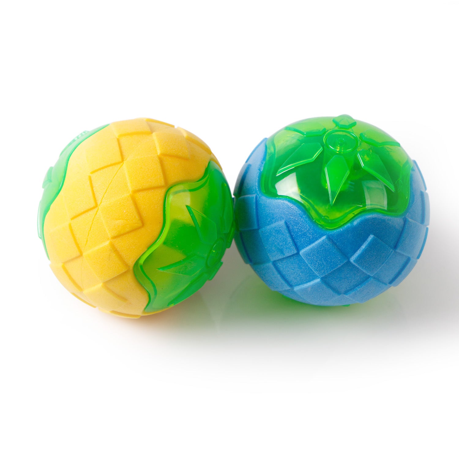 A colorful Dog Toy Ball made of TPR, featuring a glowing design and audible sound, perfect for engaging play and dental health.