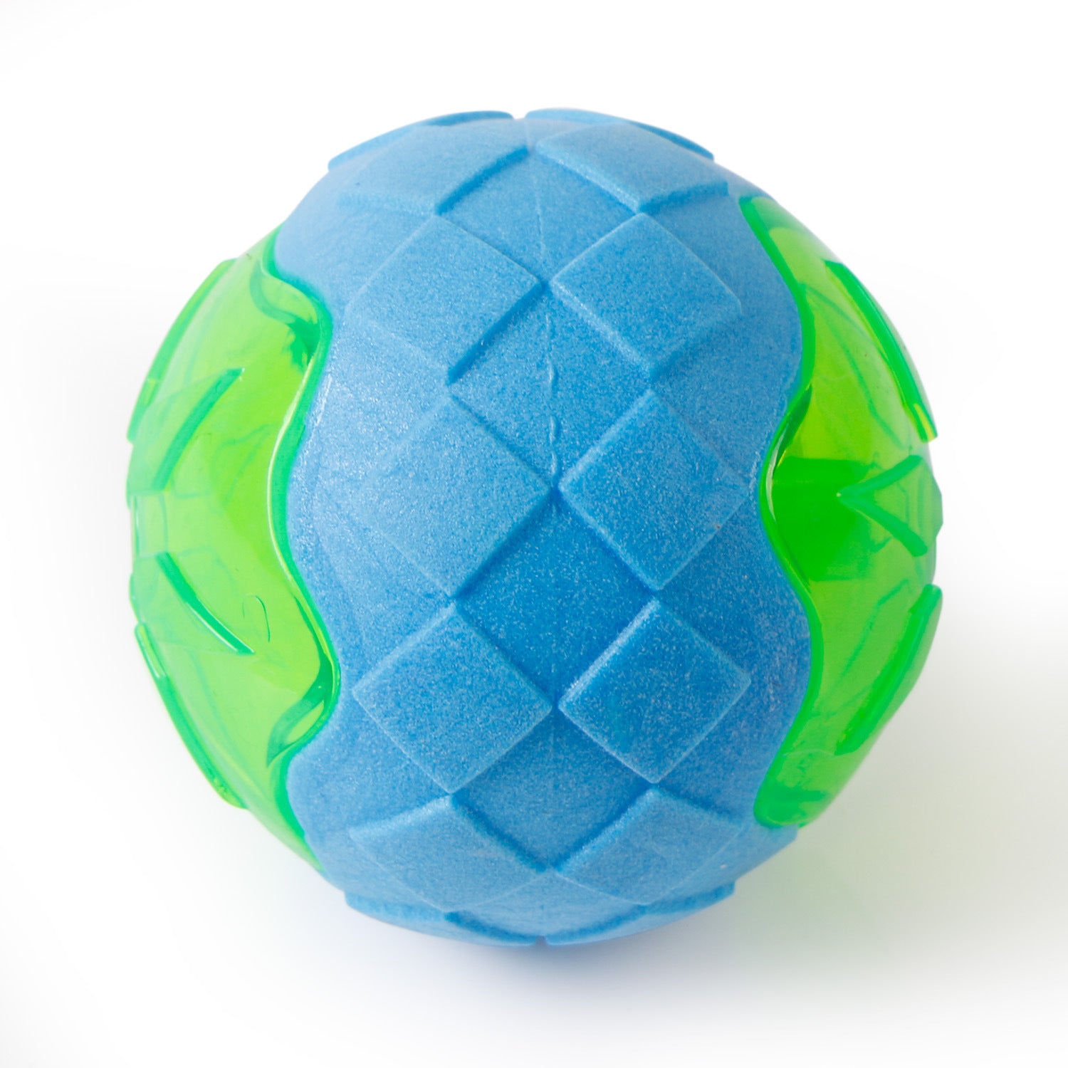 A colorful Dog Toy Ball made of TPR, featuring a glowing design and audible sound, perfect for engaging play and dental health.