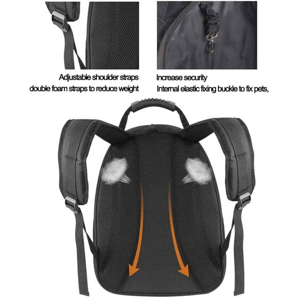 A stylish Pet Breathable Traveling Backpack featuring breathable panels, designed for comfortable pet travel with ample storage space.