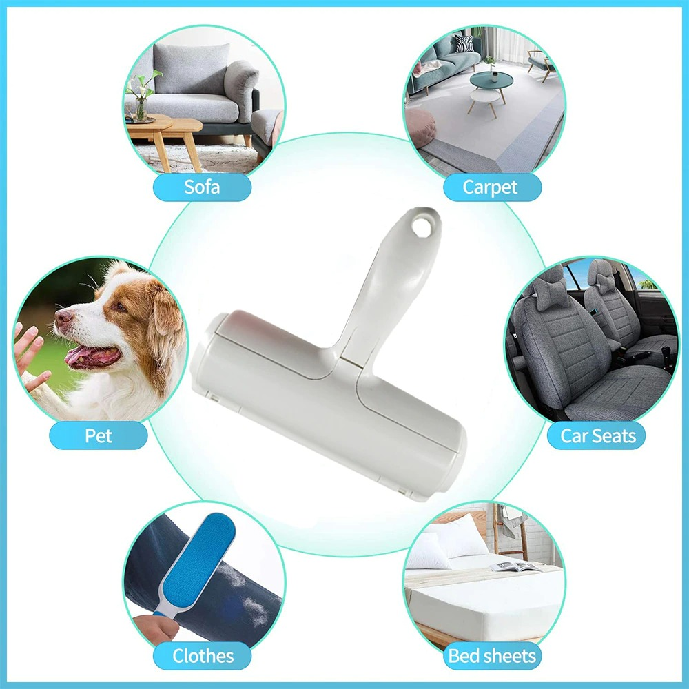 Pet Hair Roller Remover Lint Brush designed for easy hair removal from pets, featuring a reusable design and durable materials.