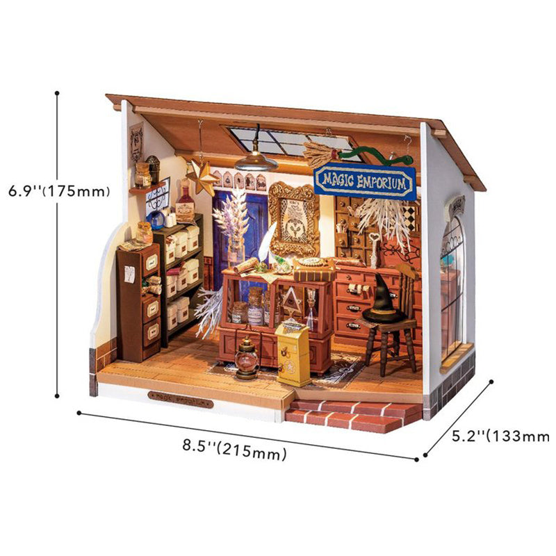 Rolife Mystic Archives DIY Miniature House showcasing intricate wooden design and detailed interior.