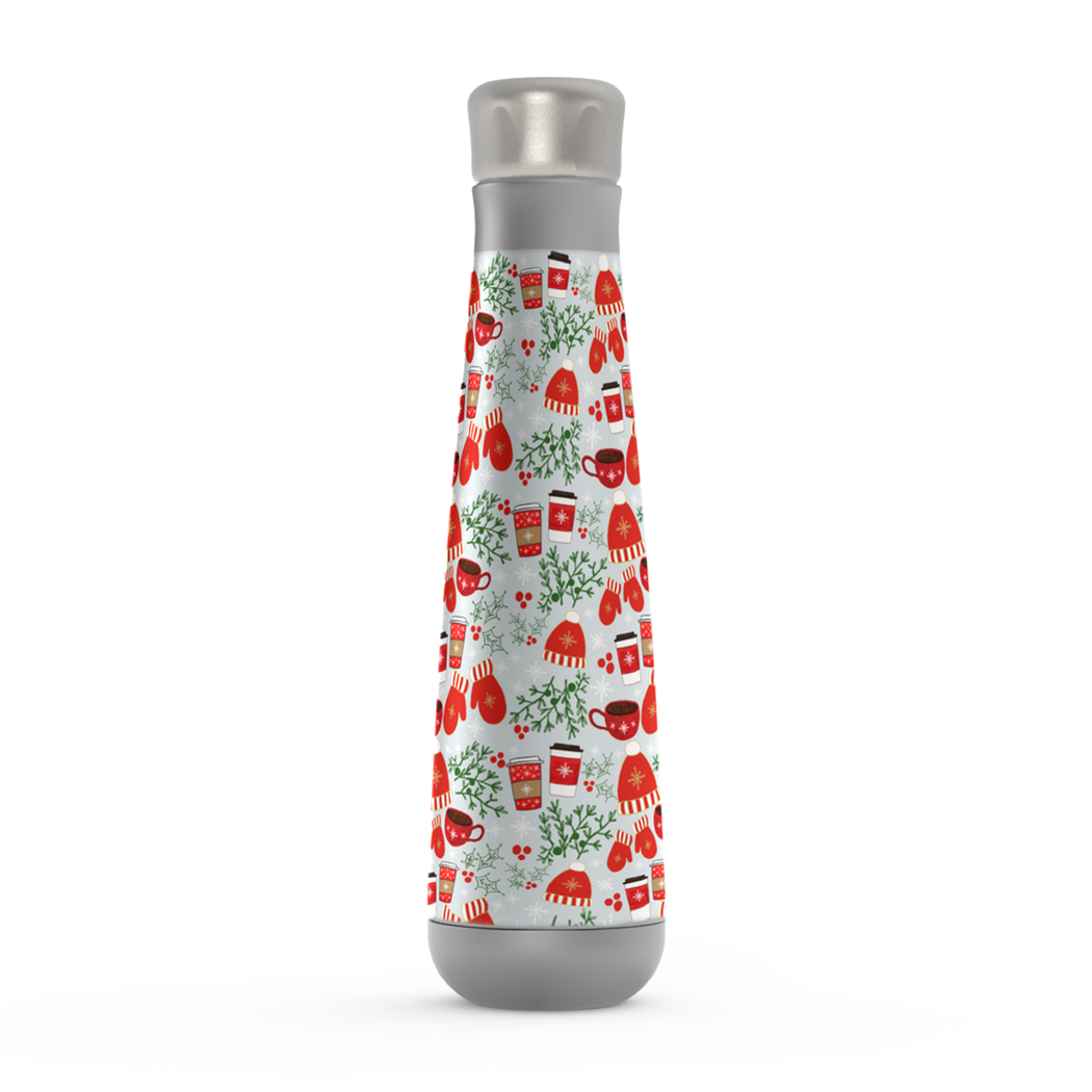 Stylish 16oz stainless steel Coffee & Mittens Peristyle Water Bottle with vacuum insulation, perfect for keeping drinks hot or cold.