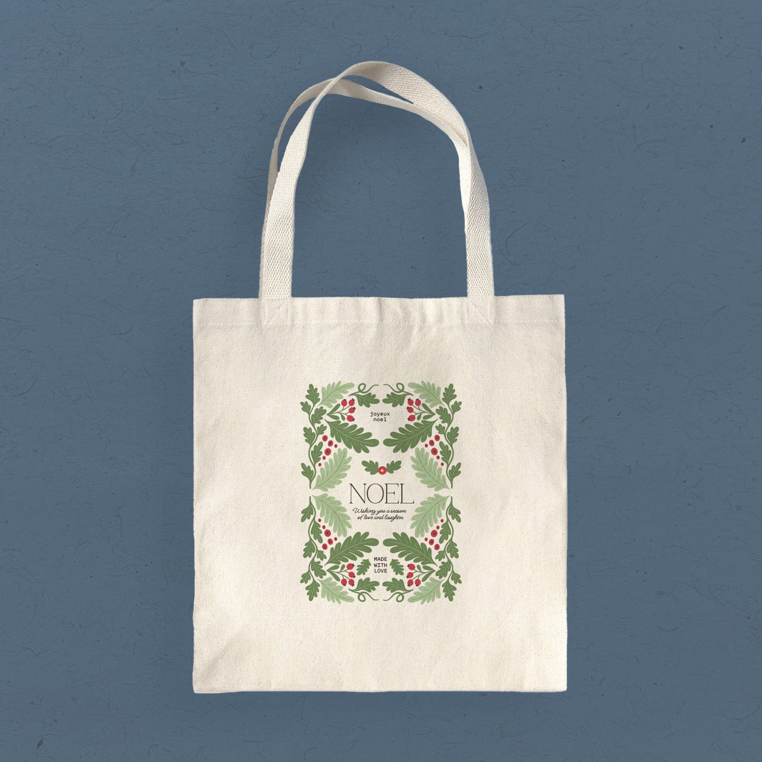 Noel Canvas Tote Bag featuring vibrant design, eco-friendly inks, and durable straps, perfect for shopping and daily use.