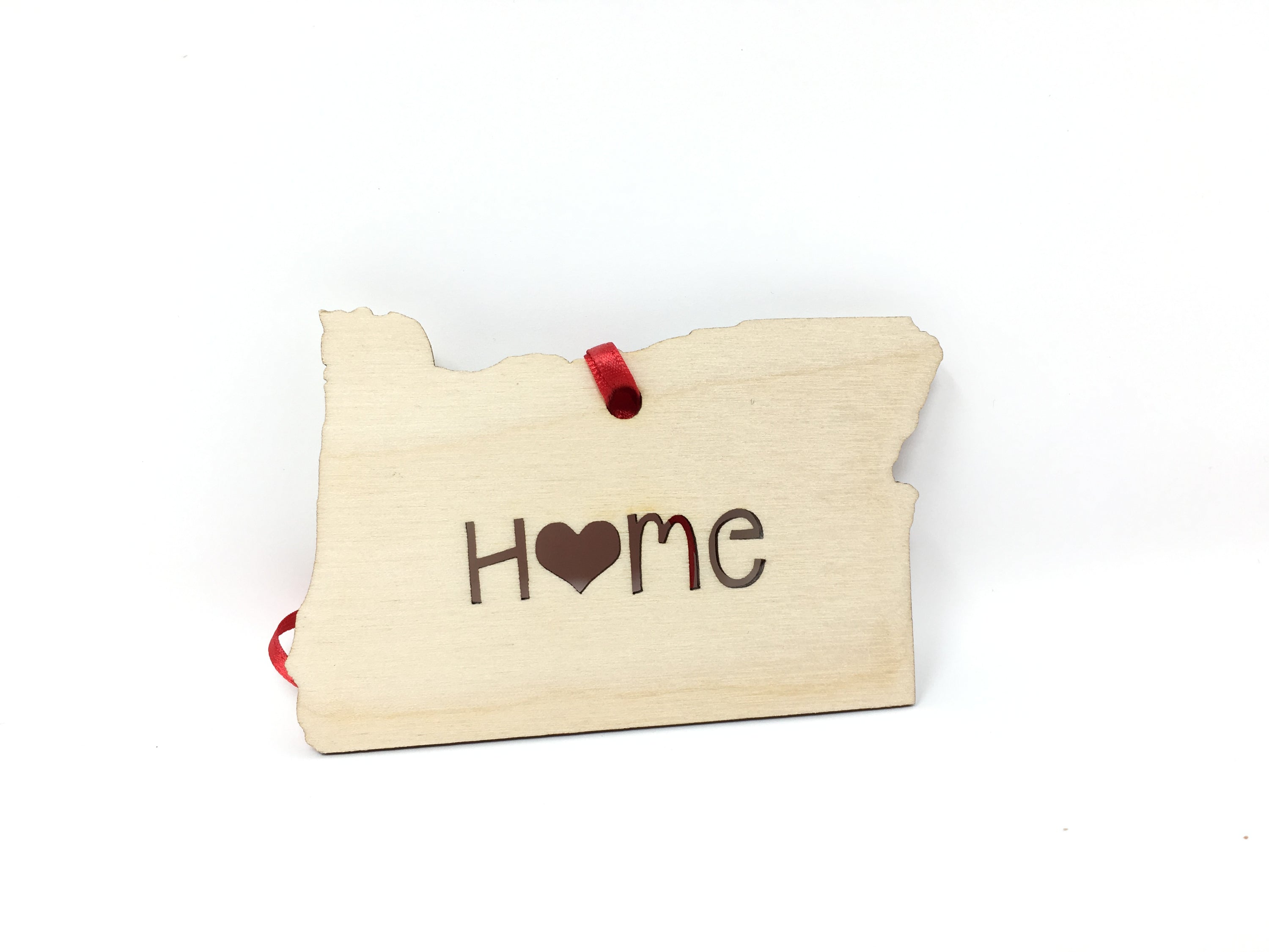 Oregon State Wood Christmas Ornament made from Baltic Birch, featuring a charming design perfect for holiday decor.