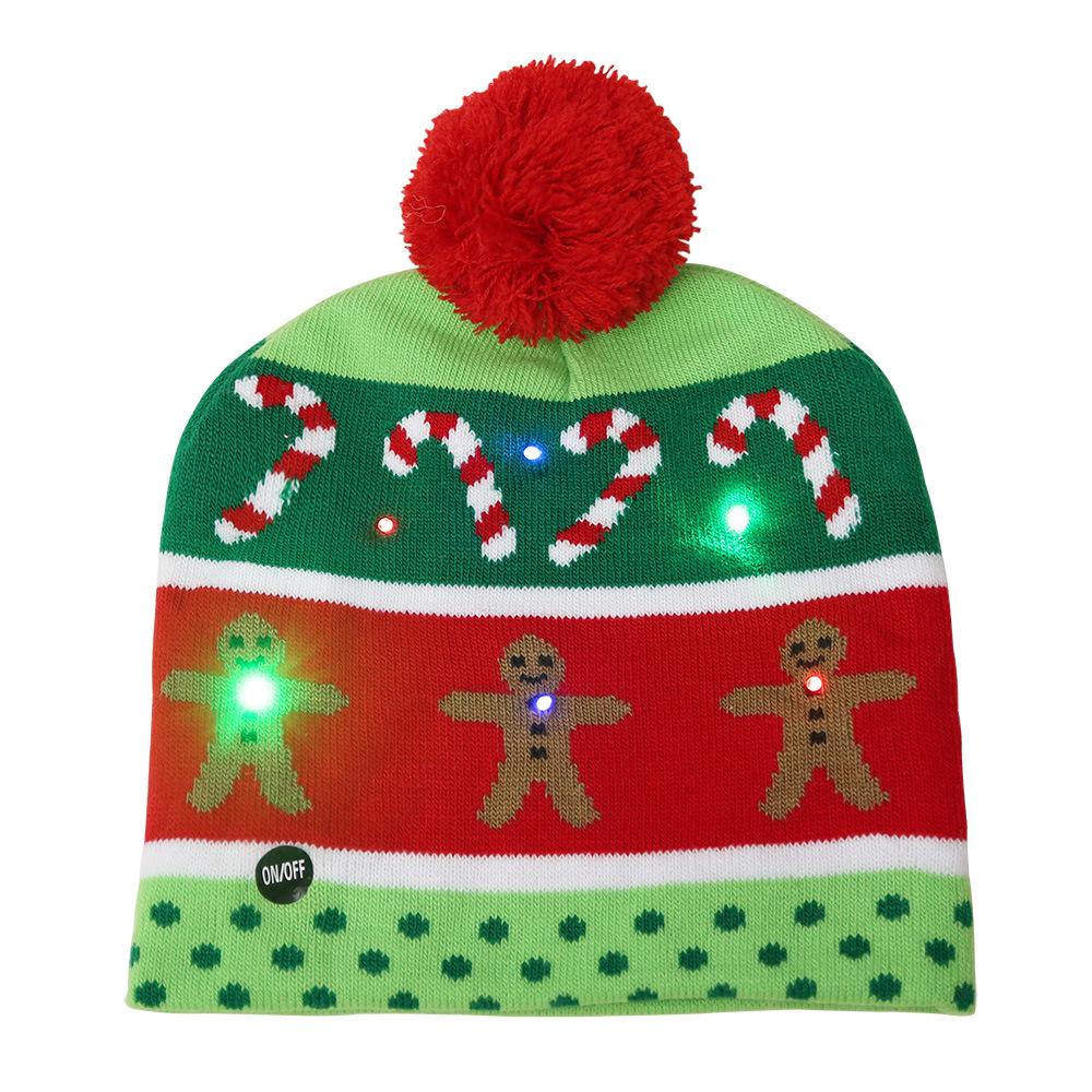 Colorful Pom Pom Party Holiday Hats with LED lights, featuring festive designs like snowmen and Christmas trees, perfect for holiday celebrations.