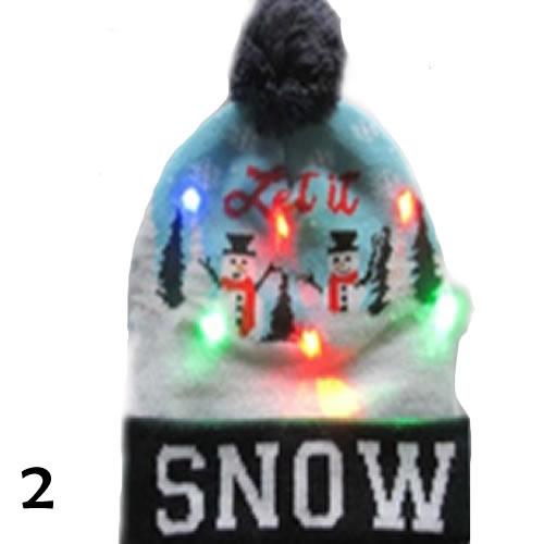 Colorful Pom Pom Party Holiday Hats with LED lights, featuring festive designs like snowmen and Christmas trees, perfect for holiday celebrations.