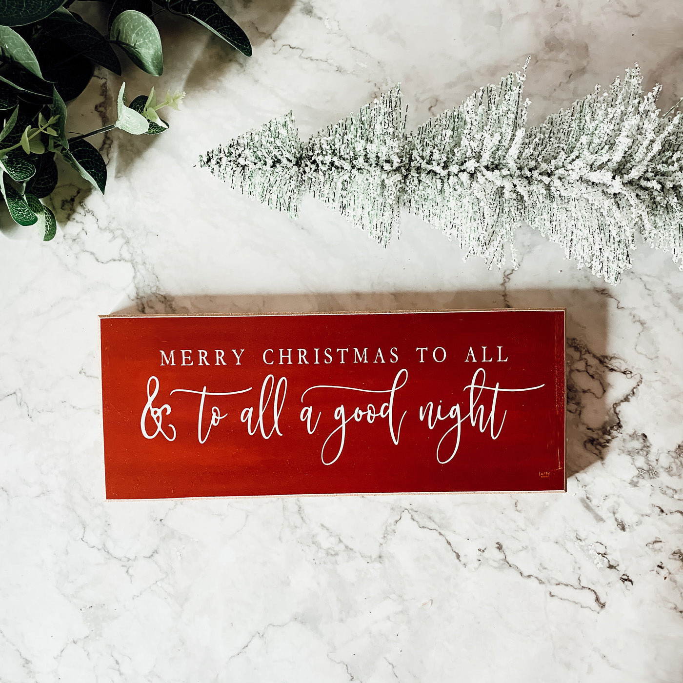 Handmade wooden sign featuring the phrase 'To All a Good Night', perfect for holiday decor.