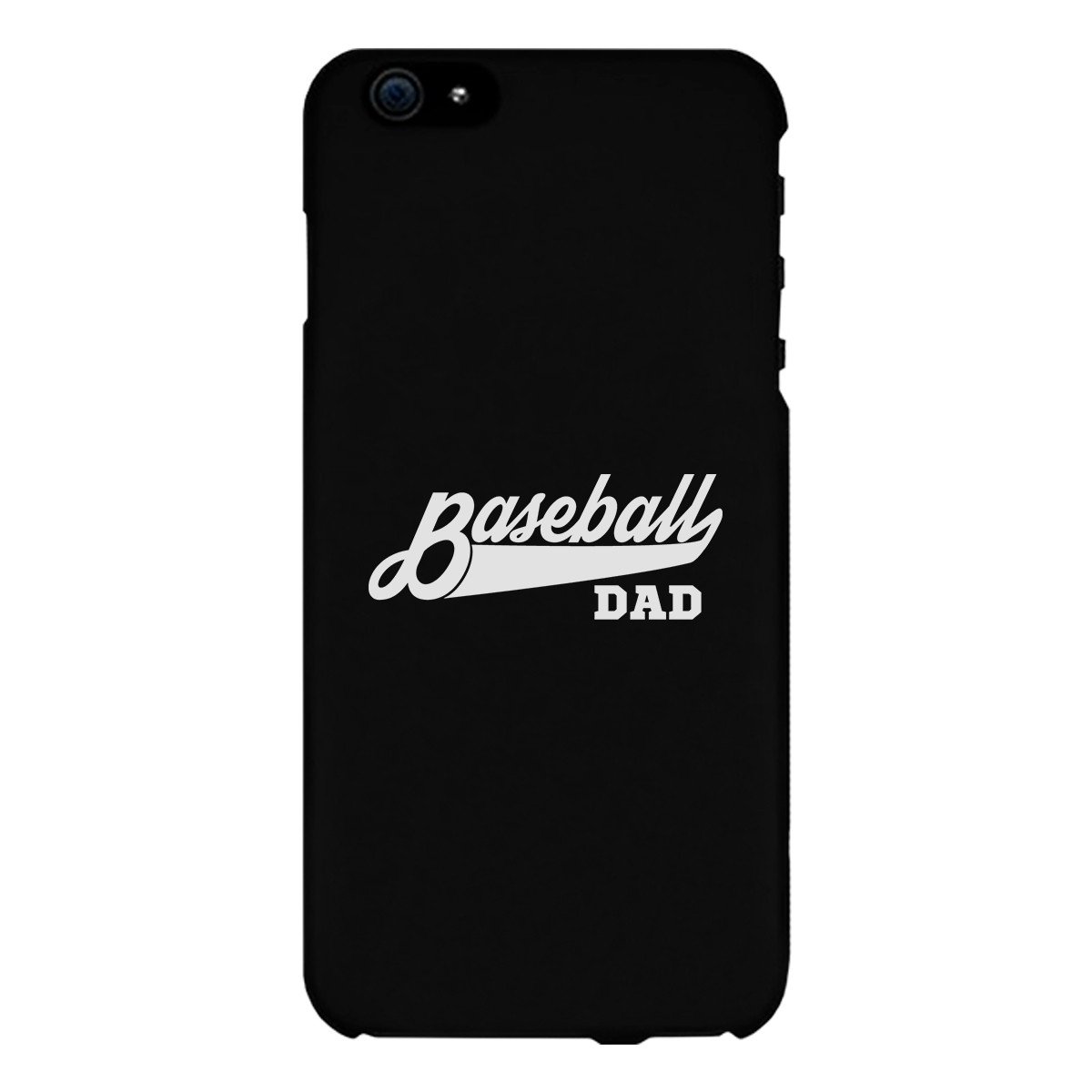 Baseball Dad Black Phone Case featuring a humorous design, made of durable hard plastic with a rubberized grip for enhanced handling.