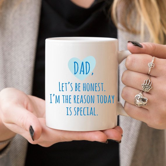 Funny Father's Day mug featuring humorous design, crafted from high-grade ceramic, perfect for coffee or tea.