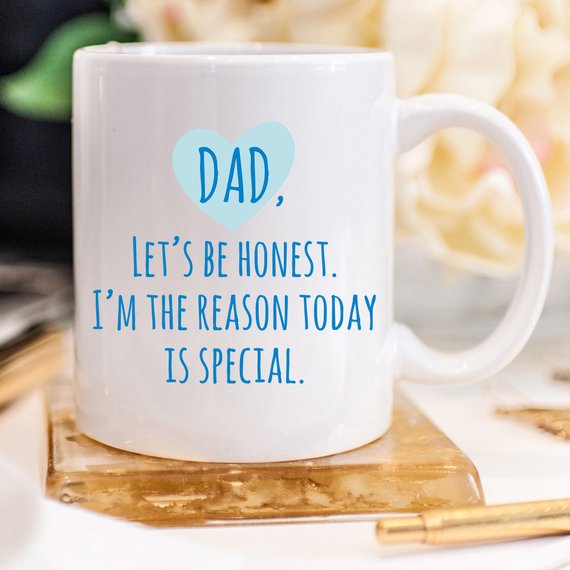 Funny Father's Day mug featuring humorous design, crafted from high-grade ceramic, perfect for coffee or tea.