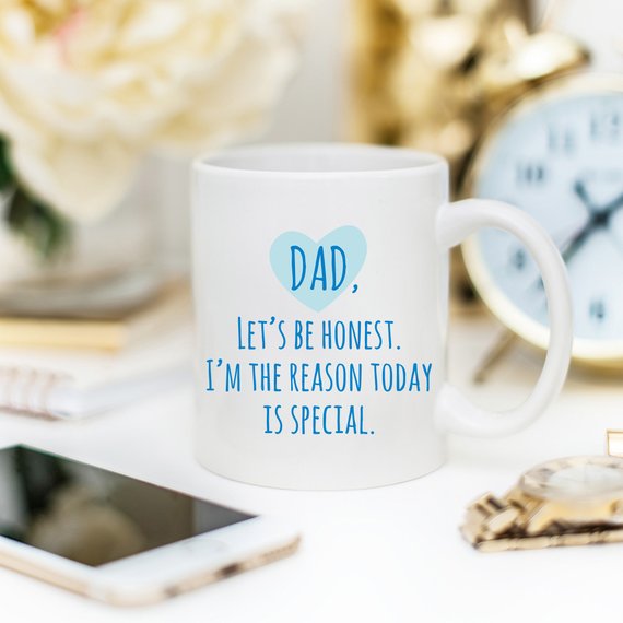 Funny Father's Day mug featuring humorous design, crafted from high-grade ceramic, perfect for coffee or tea.