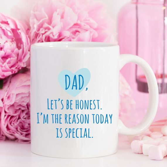 Funny Father's Day mug featuring humorous design, crafted from high-grade ceramic, perfect for coffee or tea.