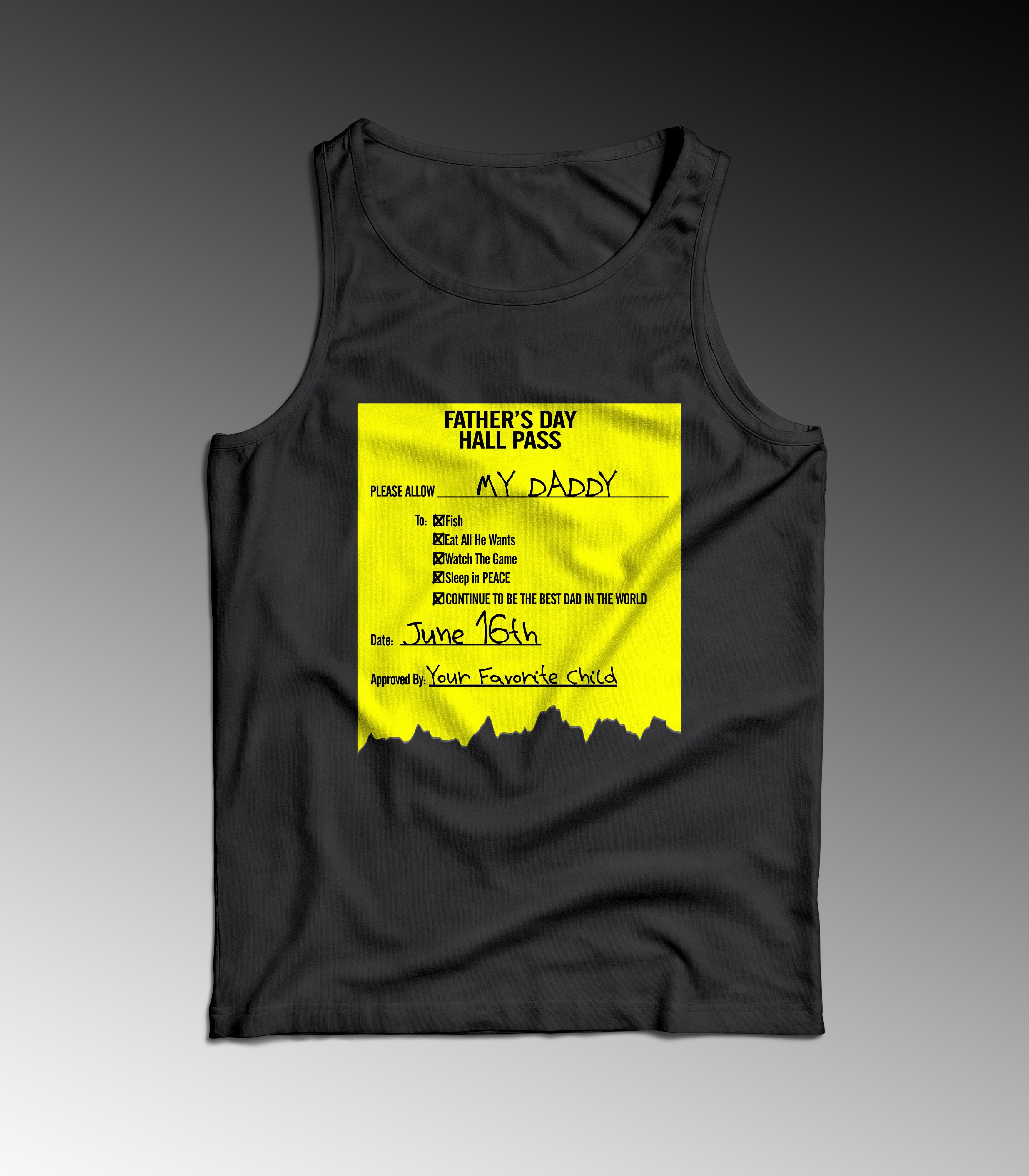 Father's Day Hall Pass Muscle Tank Shirt featuring a stylish design and comfortable fit, perfect for casual wear.