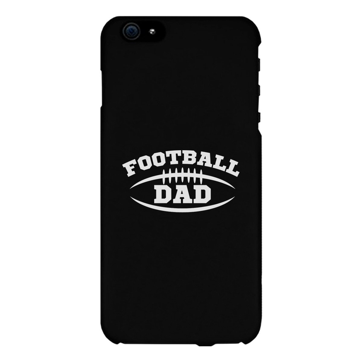 Football Dad Black Phone Case featuring a unique football design, made of durable hard plastic with a rubberized grip for protection.