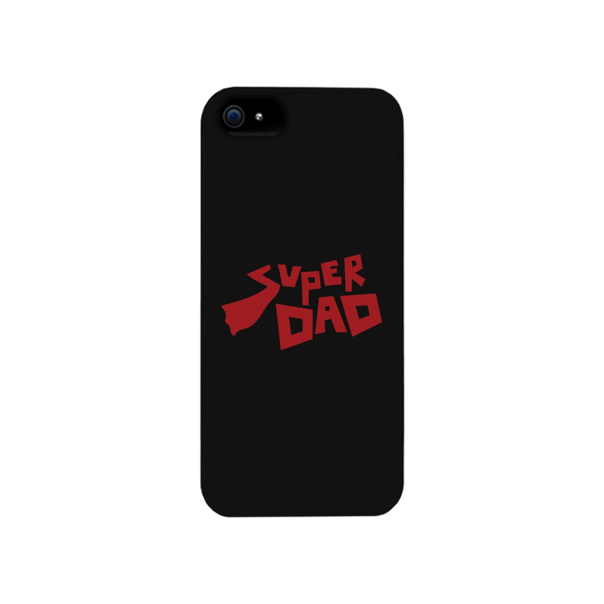 Super Dad Black Phone Case featuring a unique design, durable hard plastic, and rubberized grip for enhanced protection and style.