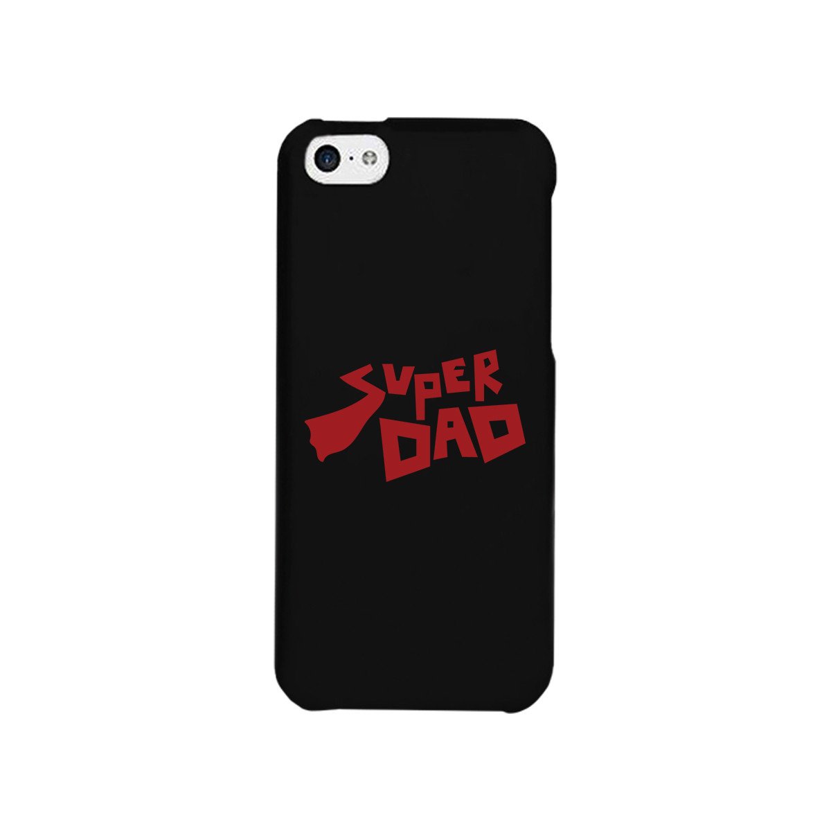 Super Dad Black Phone Case featuring a unique design, durable hard plastic, and rubberized grip for enhanced protection and style.