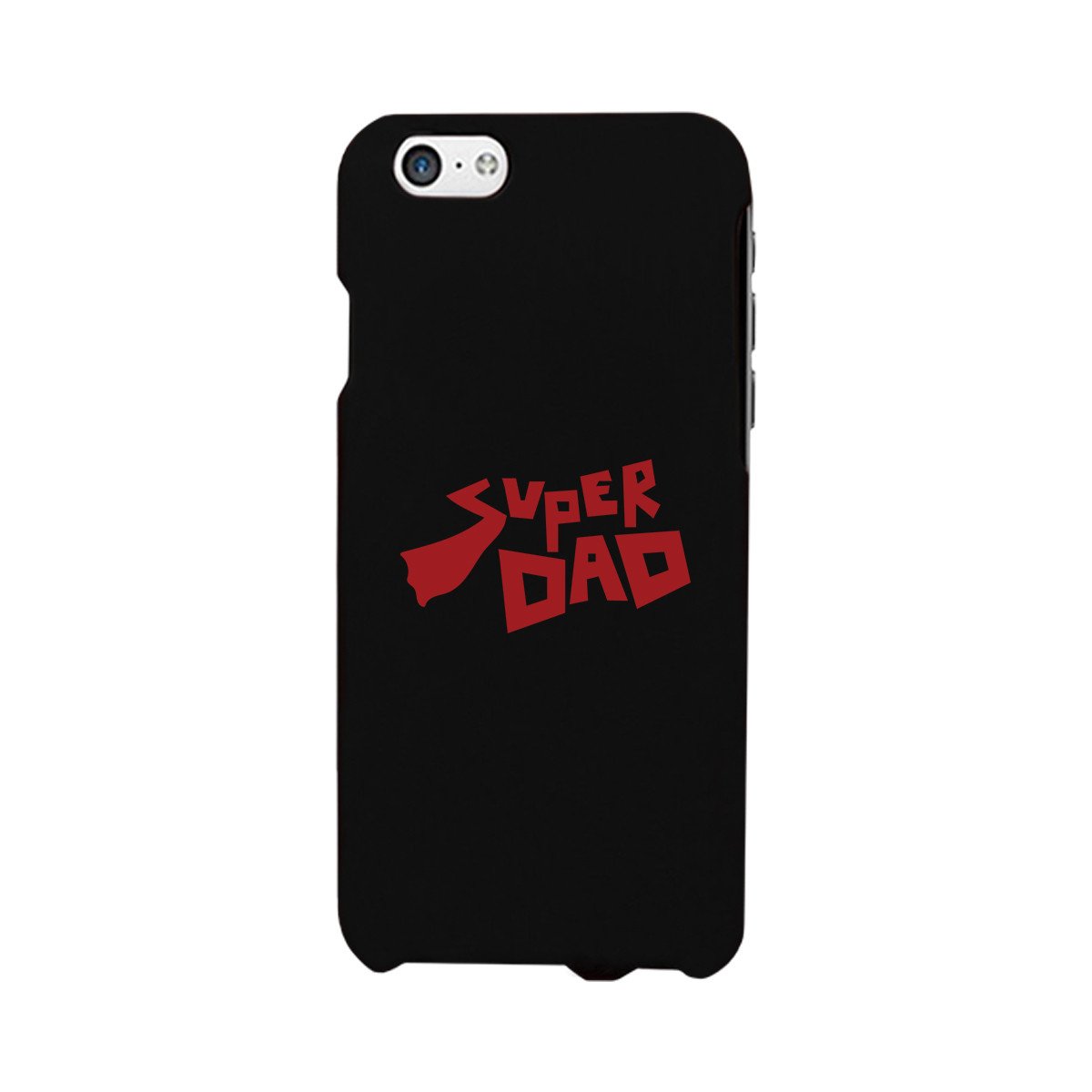 Super Dad Black Phone Case featuring a unique design, durable hard plastic, and rubberized grip for enhanced protection and style.