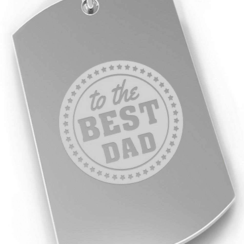 A stylish nickel plated car key ring engraved with 'To The Best Dad', showcasing its durable design and unique styles.