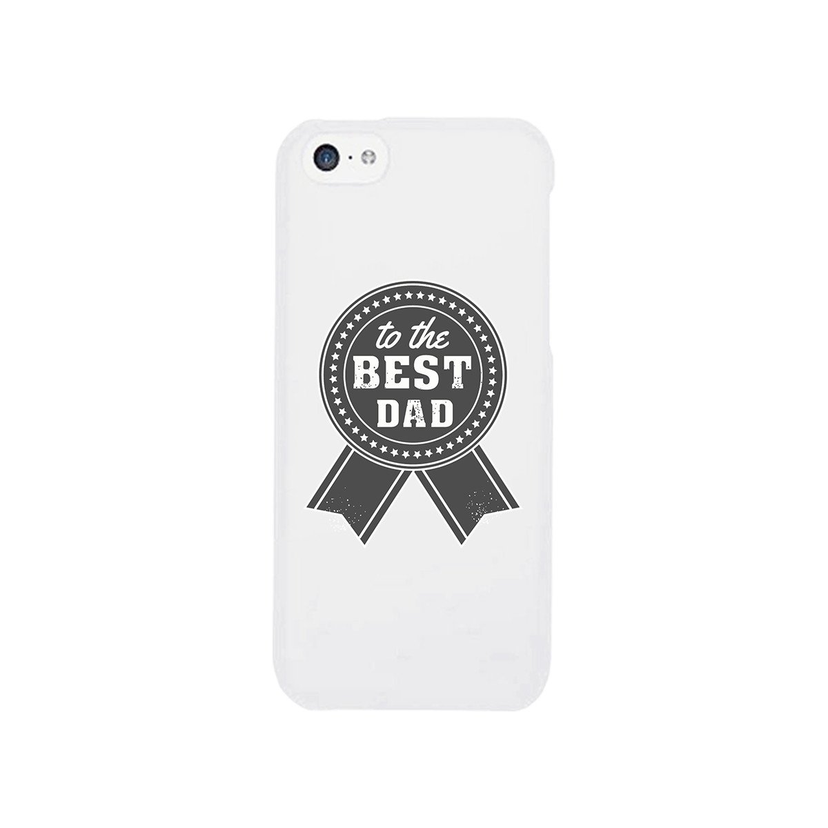 To The Best Dad White Phone Case featuring a heartfelt design, made from durable hard plastic with a rubberized grip for added comfort.