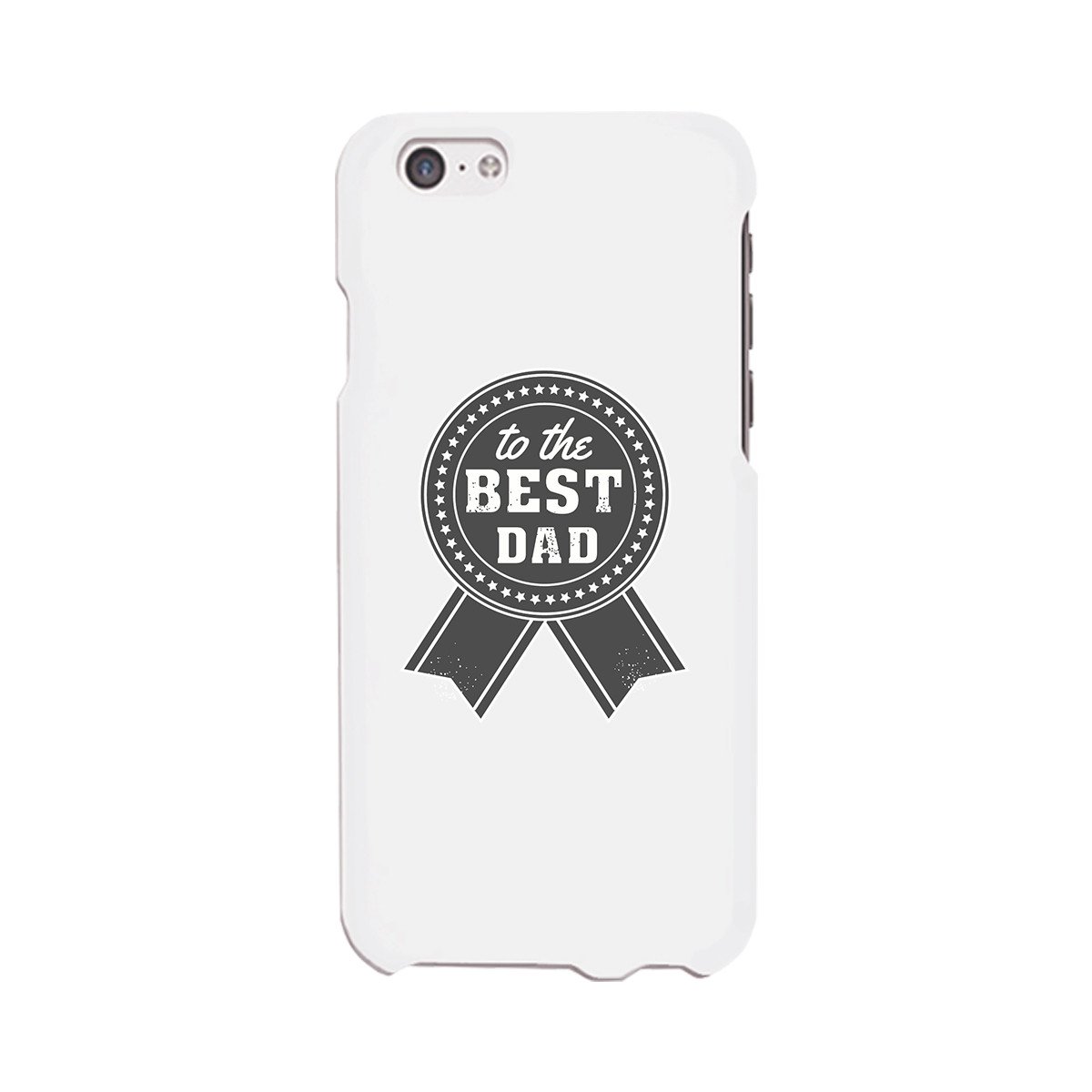 To The Best Dad White Phone Case featuring a heartfelt design, made from durable hard plastic with a rubberized grip for added comfort.