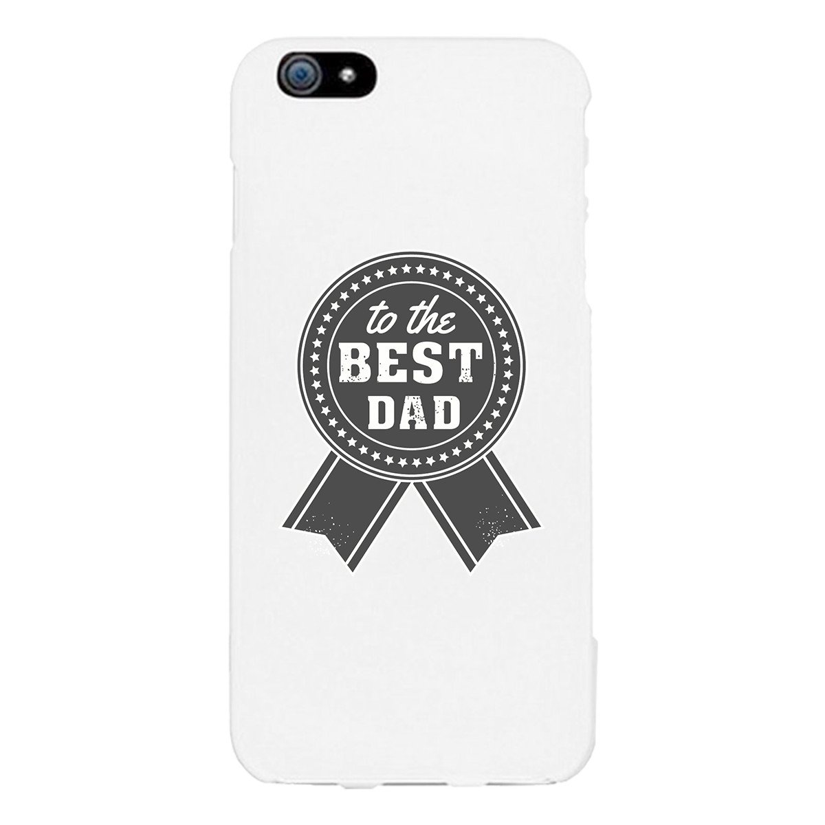 To The Best Dad White Phone Case featuring a heartfelt design, made from durable hard plastic with a rubberized grip for added comfort.