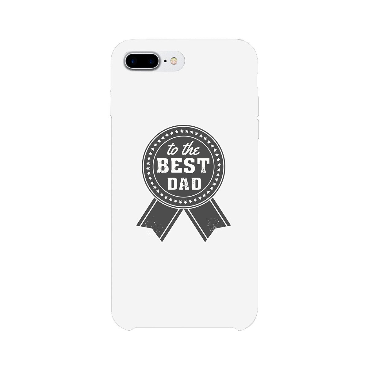 To The Best Dad White Phone Case featuring a heartfelt design, made from durable hard plastic with a rubberized grip for added comfort.