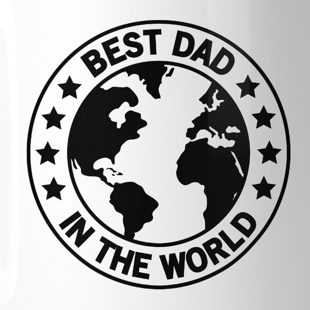 World Best Dad White Unique Design 11oz Ceramic mug featuring a heartfelt message, perfect for Father's Day gifts.