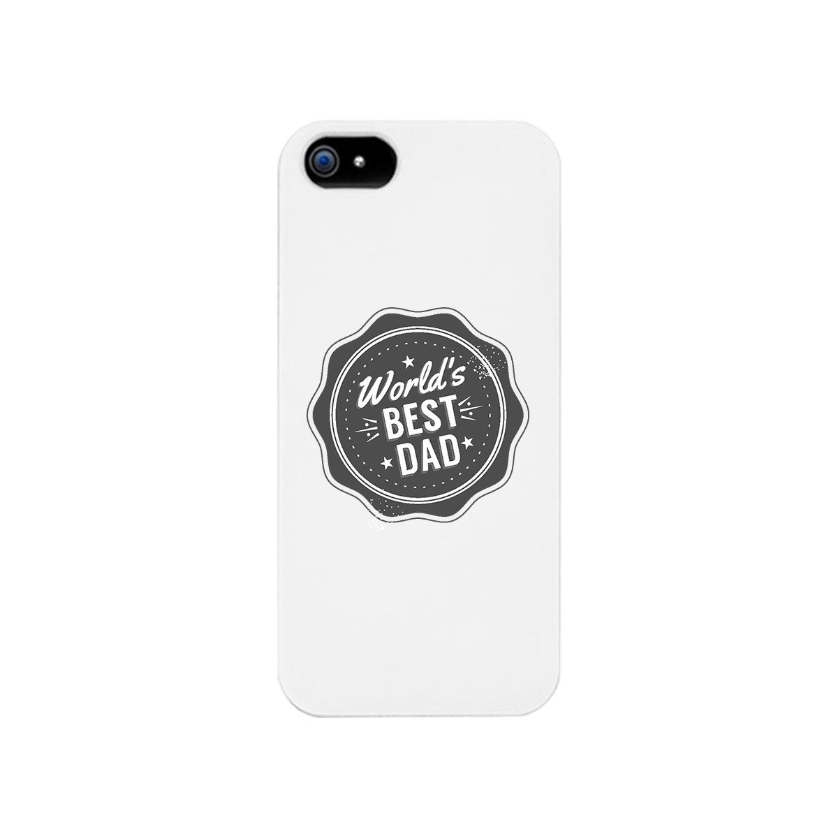 World's Best Dad White Phone Case featuring a unique design, durable hard plastic, and rubberized grip for protection and style.