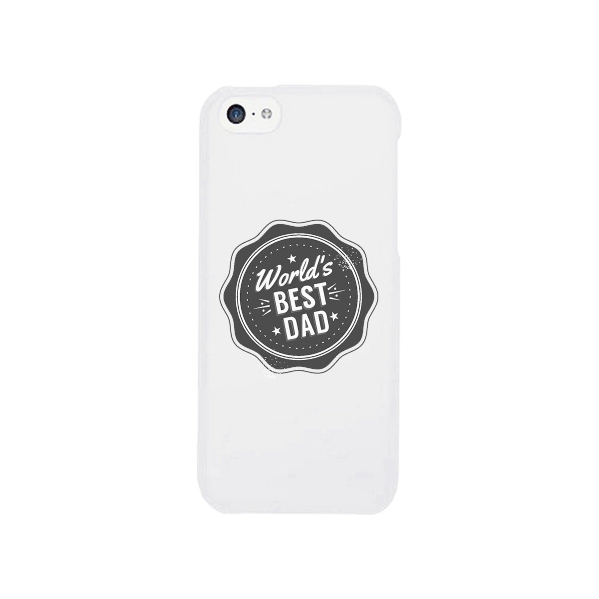 World's Best Dad White Phone Case featuring a unique design, durable hard plastic, and rubberized grip for protection and style.