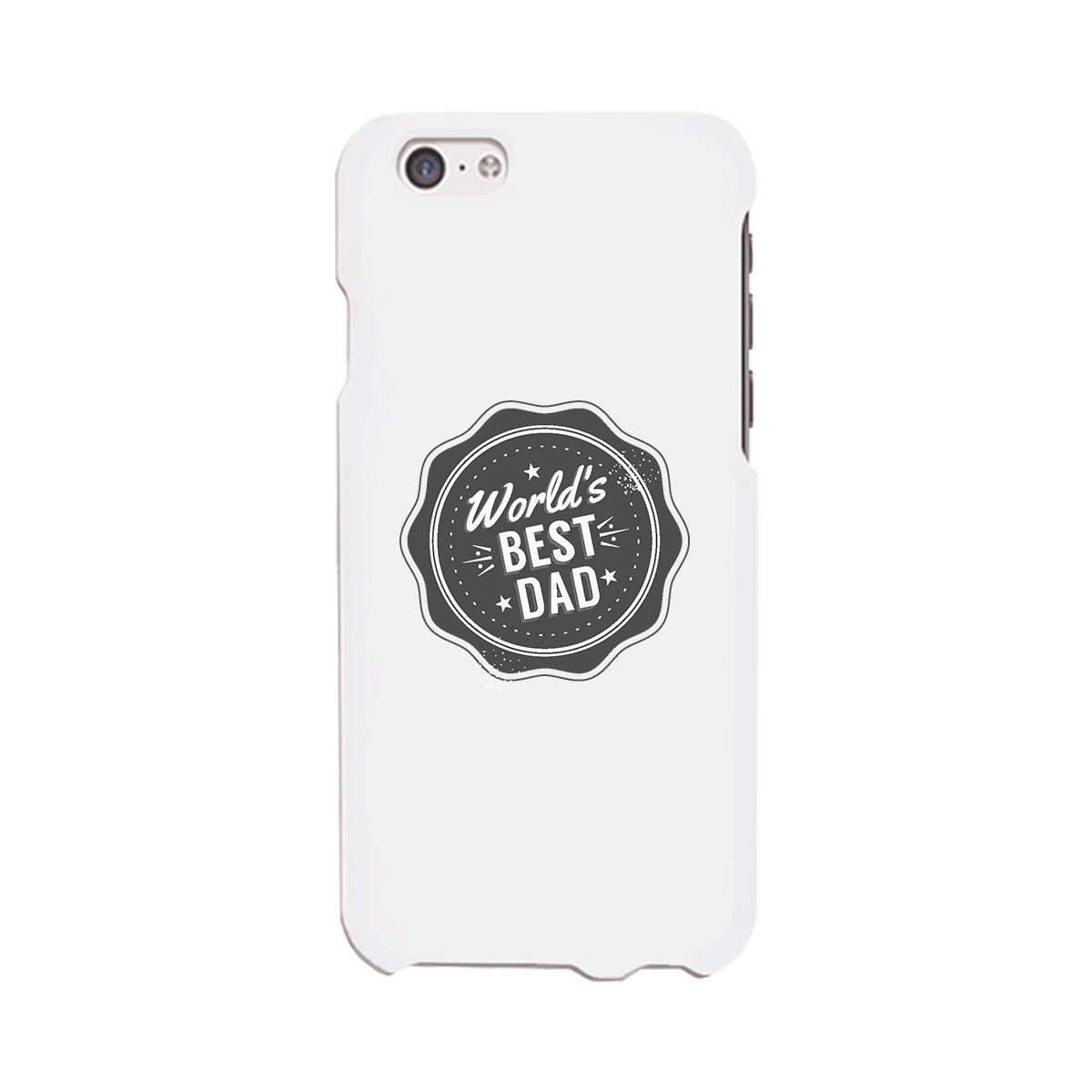 World's Best Dad White Phone Case featuring a unique design, durable hard plastic, and rubberized grip for protection and style.