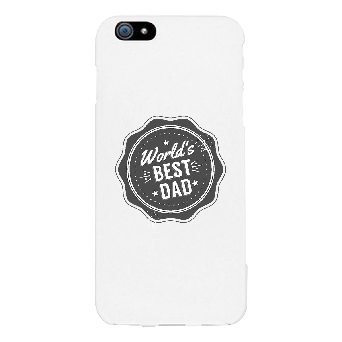 World's Best Dad White Phone Case featuring a unique design, durable hard plastic, and rubberized grip for protection and style.