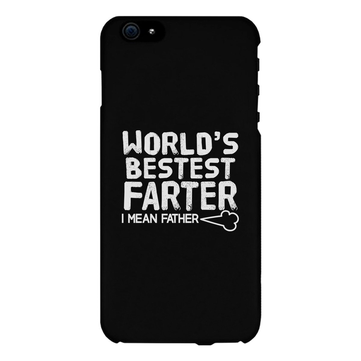 World's Bestest Farter Black Phone Case featuring humorous text design, durable hard plastic, and rubberized grip for protection.