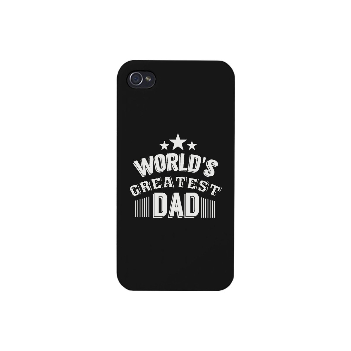 World's Greatest Dad Black Phone Case featuring a humorous design, made of durable hard plastic with a rubberized grip for protection.