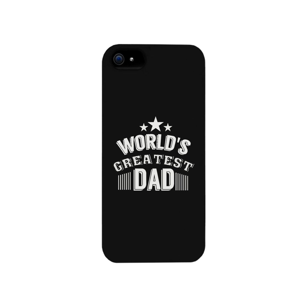 World's Greatest Dad Black Phone Case featuring a humorous design, made of durable hard plastic with a rubberized grip for protection.