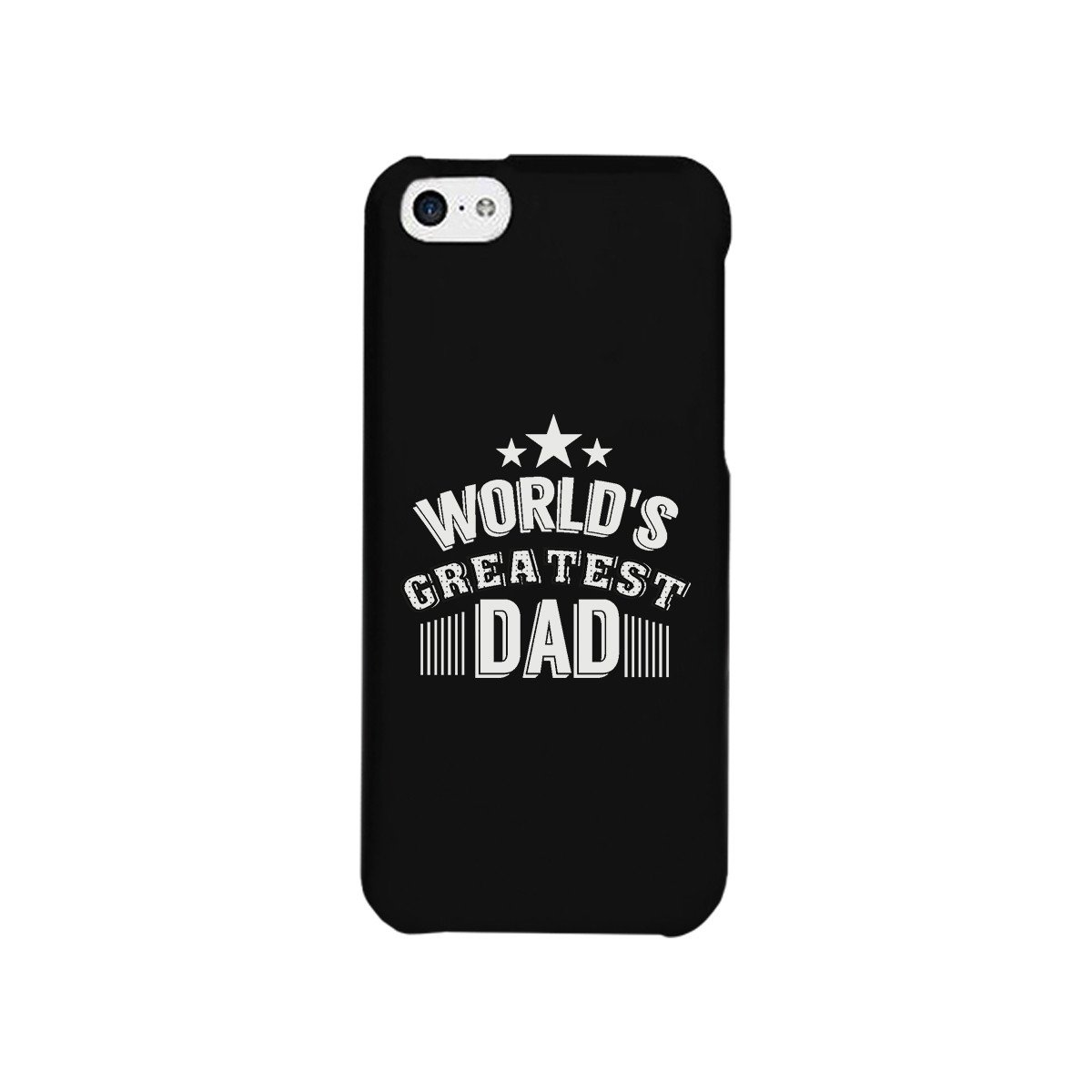 World's Greatest Dad Black Phone Case featuring a humorous design, made of durable hard plastic with a rubberized grip for protection.