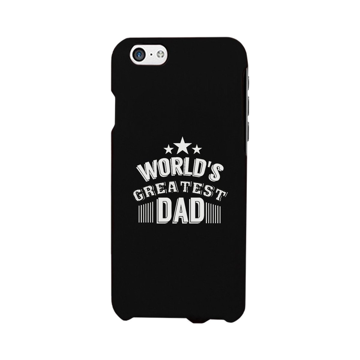 World's Greatest Dad Black Phone Case featuring a humorous design, made of durable hard plastic with a rubberized grip for protection.