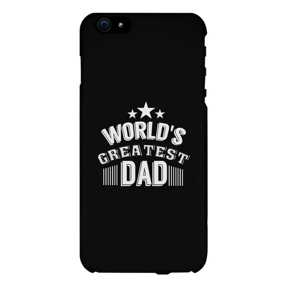 World's Greatest Dad Black Phone Case featuring a humorous design, made of durable hard plastic with a rubberized grip for protection.