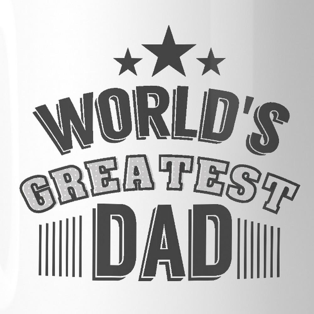 Ceramic mug with 'World's Greatest Dad' design, perfect for Father's Day gifts.