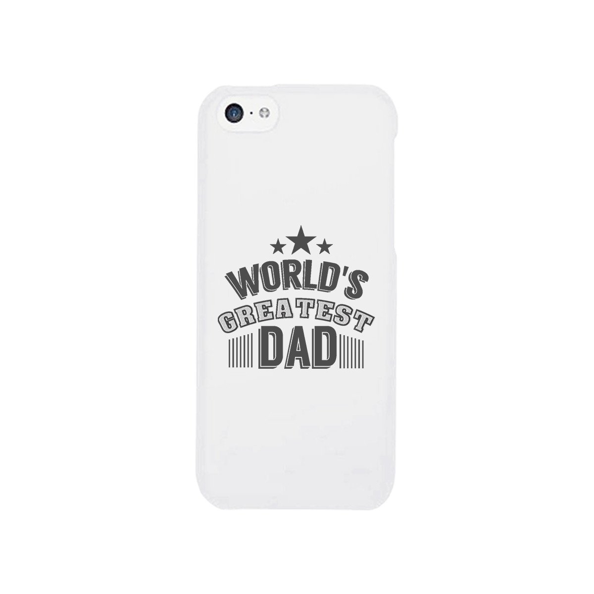 World's Greatest Dad White Phone Case featuring bold lettering on a clean white background, designed for protection and style.