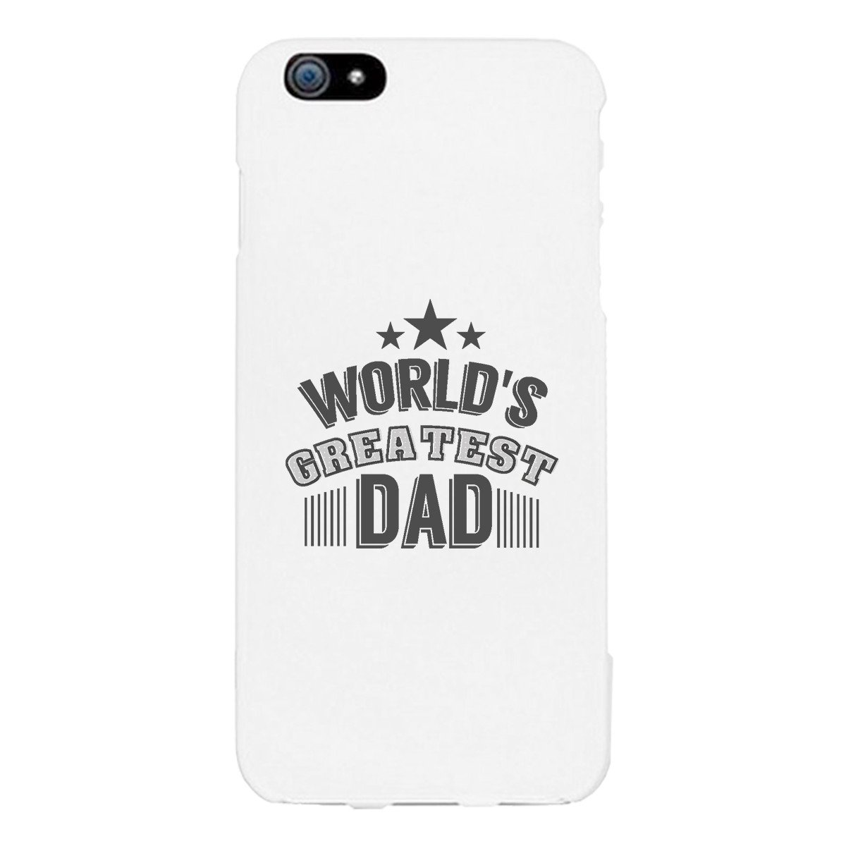 World's Greatest Dad White Phone Case featuring bold lettering on a clean white background, designed for protection and style.