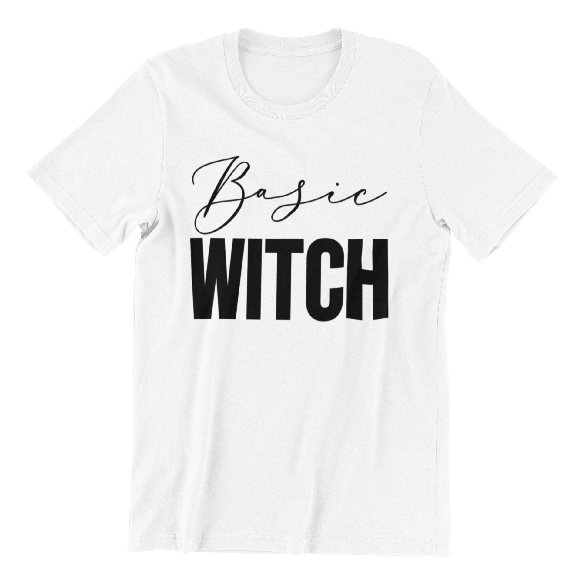 Basic Witch Unisex Shirt featuring a classic fit, made from 100% preshrunk cotton, displayed on a neutral background.