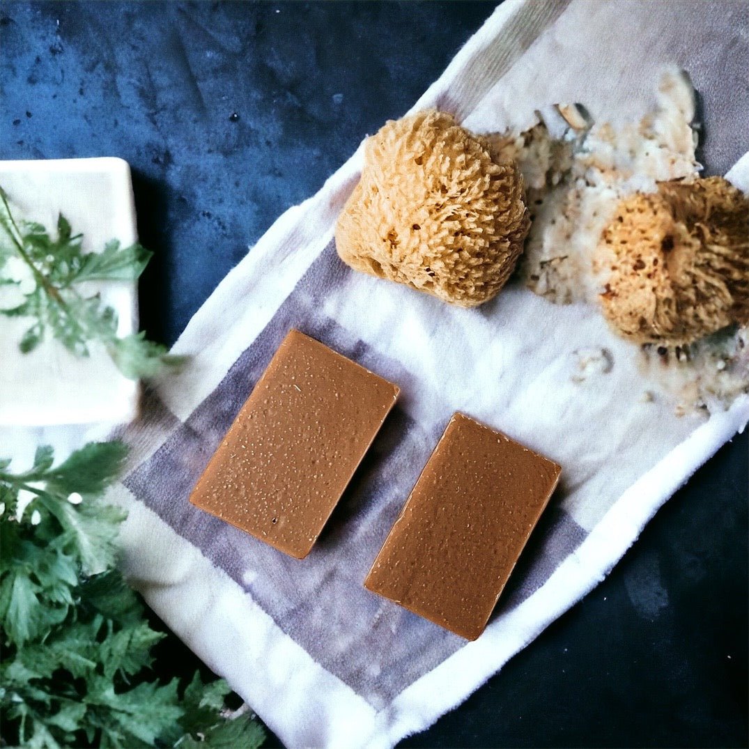 A handcrafted bar of Fall Pumpkin Spice soap featuring warm autumn colors and a rich, inviting fragrance, perfect for seasonal skincare.