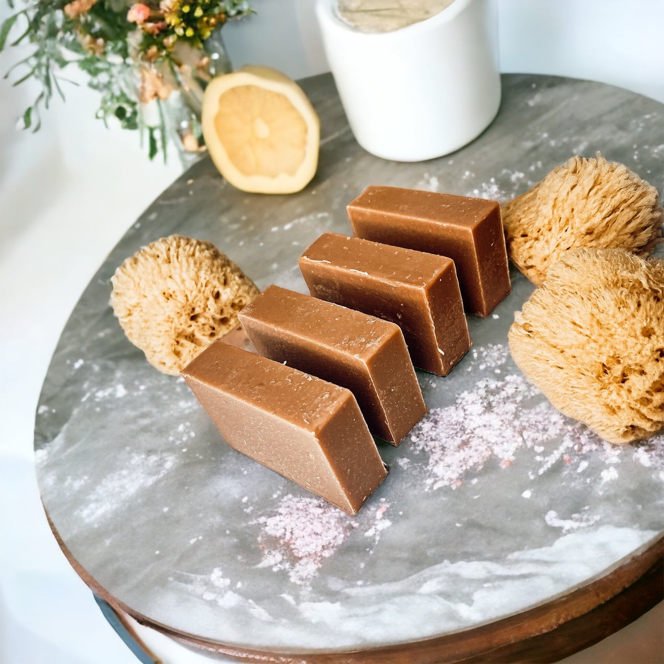 A handcrafted bar of Fall Pumpkin Spice soap featuring warm autumn colors and a rich, inviting fragrance, perfect for seasonal skincare.