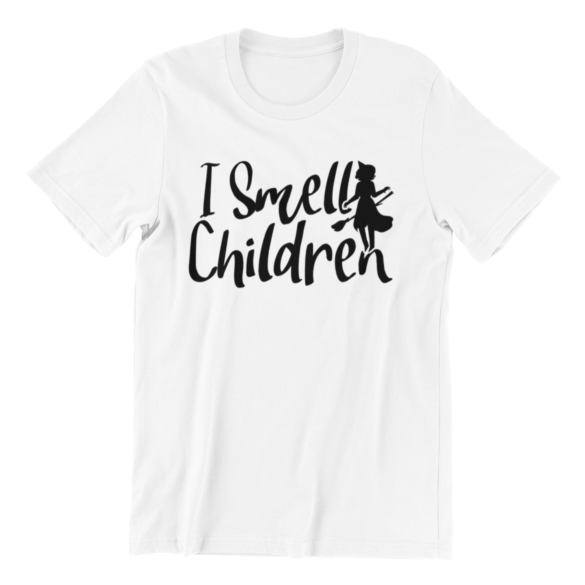 I Smell Children Shirt featuring a humorous Halloween design on a Gildan unisex shirt, made from 100% preshrunk cotton.