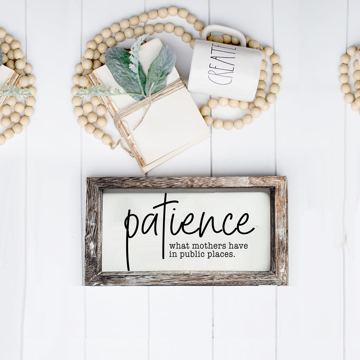 A humorous wooden Patience Sign featuring a witty message, crafted from durable Paulownia wood, perfect for mothers.