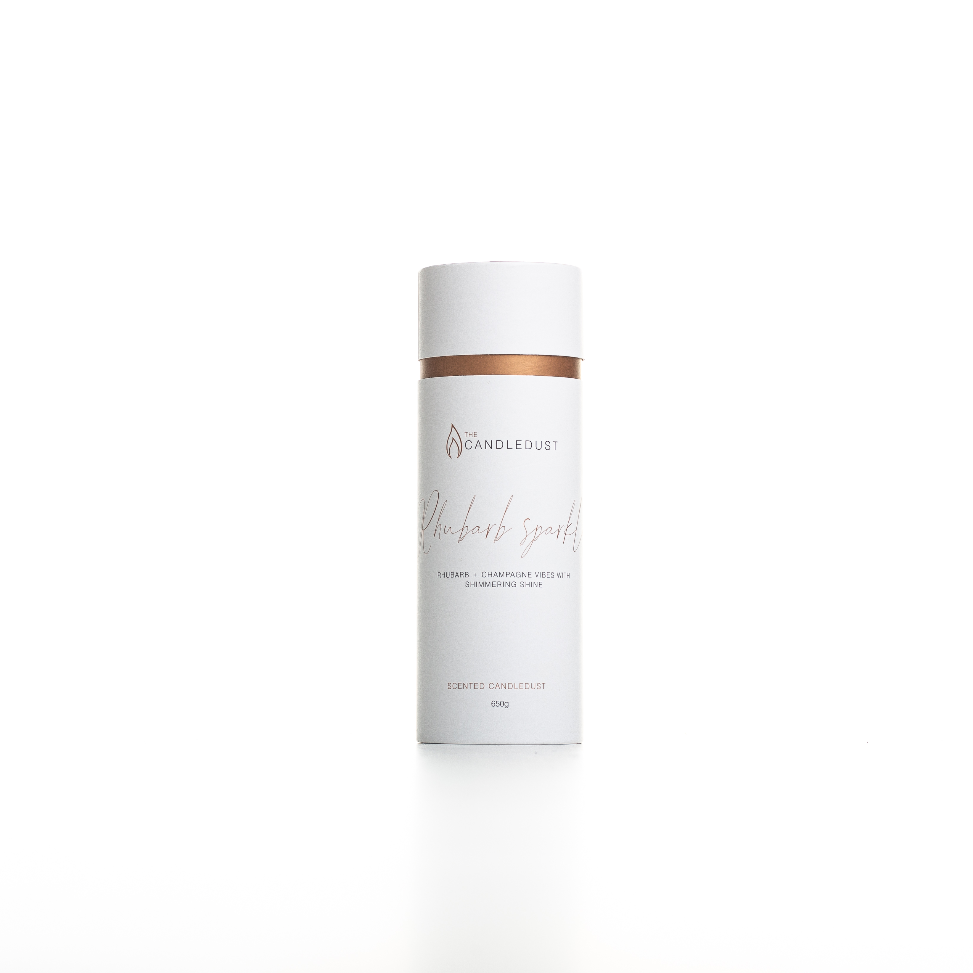 The Candledust 650g/140H pearled candle in a tube, showcasing its sandy texture and included wicks for DIY candle-making.