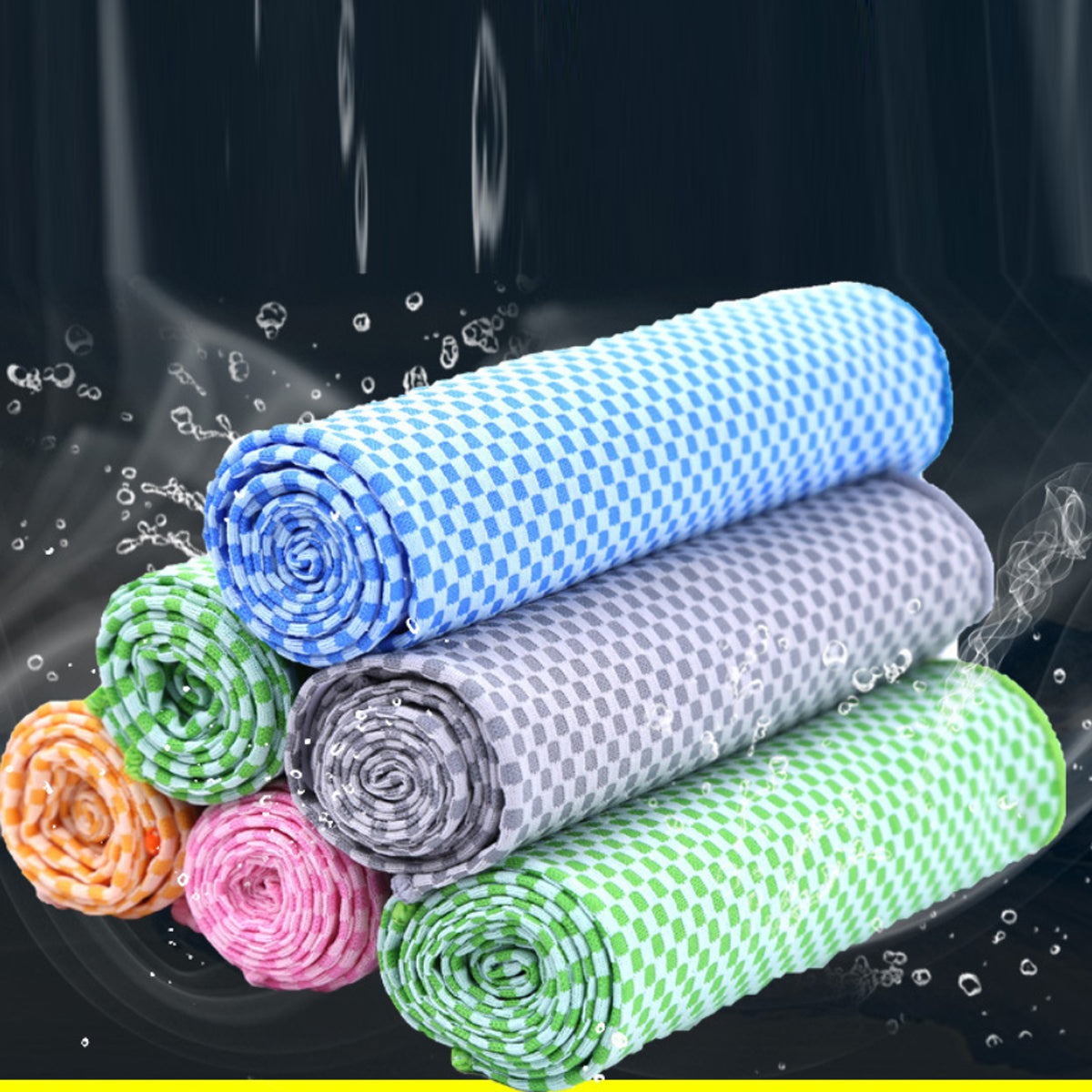 Natura Super Cool Bamboo Towel In A Bottle - 2 PK, featuring two lightweight towels in a portable bottle with a carabiner hook, ideal for cooling and UV protection.